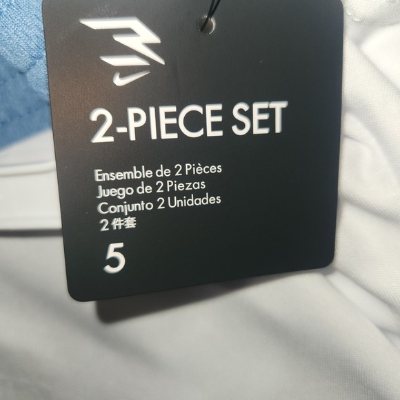 Nike‎ 3BRAND Russell Wilson Boys 2-Piece Set White Blue Orange Size 5 - Picture 6 of 6